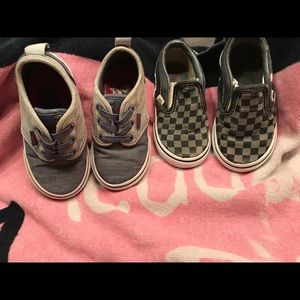 Toddler boys Vans shoes. Slip on. Used condition.